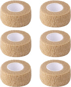 6pc-1 Inch Wide Skin Colour Elastic Self- Adhesive Bandage Finger Tape,Wrap Bandages, for Wrist and Ankle for Chair and Table Legs to Reduce Friction and Noise