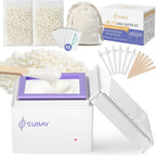 SUBAY Nose Wax Kit, Cordless Mini Wax Warmer for Ear Eyebrow Hair Removal, Waxing Kit for Women Men with 100g Beads, 6 Nose Sticks, 6 Applicators, Storage Bag, Rechargeable Machine for Face Waxing