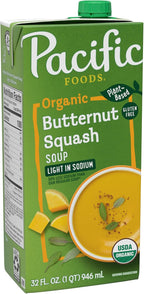 Pacific Foods Light in Sodium Organic Butternut Squash Soup, 32 oz Carton