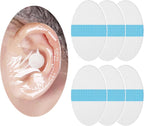 saicheek 60-Pack Upgarde Silicon-Gel Material Easy to Take Off Baby Ear Covers with Cotton Ball,Baby Shower Cap Ear Protection for Kids,Water-proof Ear Stickers for Bath Swimming (60Pcs)