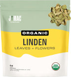 J Mac Botanicals, Organic Linden Leaf and Flower, Whole Leaves and Flowers