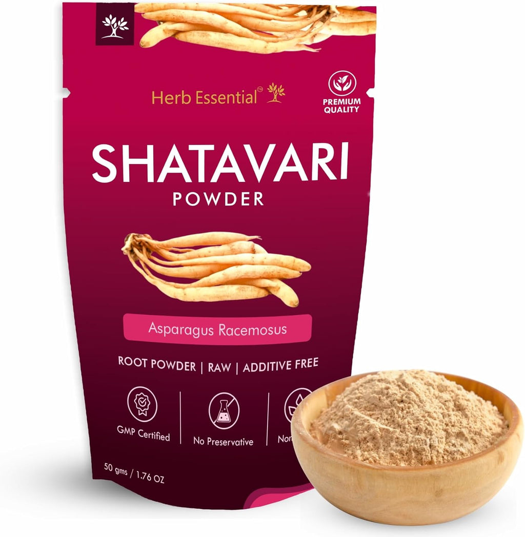 Herb Essential Shatavari Powder, Natural Asparagus Racemosus Root Powder, Rejuvenate Herb, Pure Shatavari Root Powder, Vegan Herbal Supplement for Daily Wellness, No Preservatives, 1.76 oz (Pack of 1)