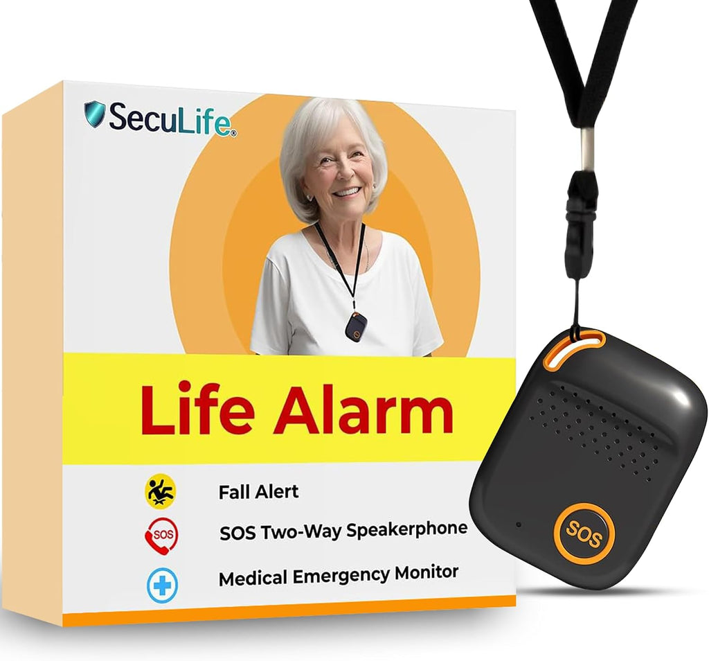 SecuLife GPS Tracker for Elderly with Fall Detection – Medical Alert System for Seniors with 24/7 Monitoring, Caregiver App, Lightweight, SOS Panic Button & Assistive Speakerphone for Personal Safety