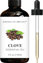 Brooklyn Botany Clove Essential Oil - Huge 4 Fl Oz - 100% Pure and Natural - Premium Grade with Dropper - for Aromatherapy and Diffuser