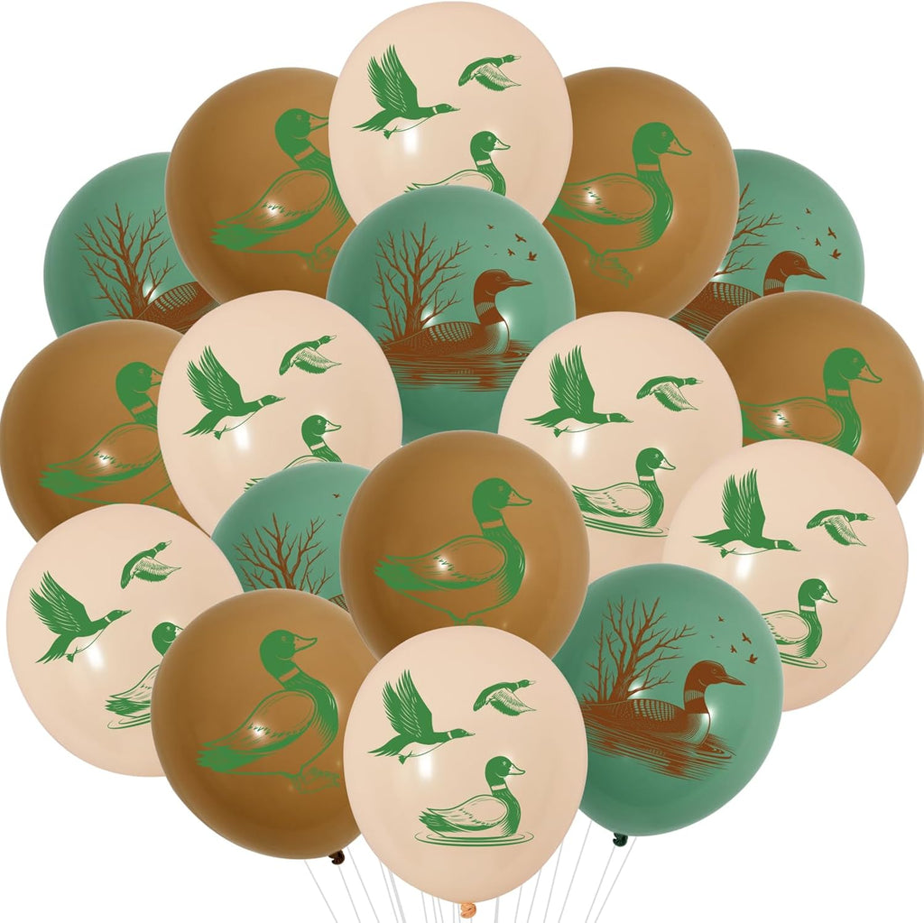 Sursurprise Duck Hunting Party Decorations, 36Pcs Mallard Duck Balloons 12 Inch for Birthday Baby Shower Decorations Party Supplies
