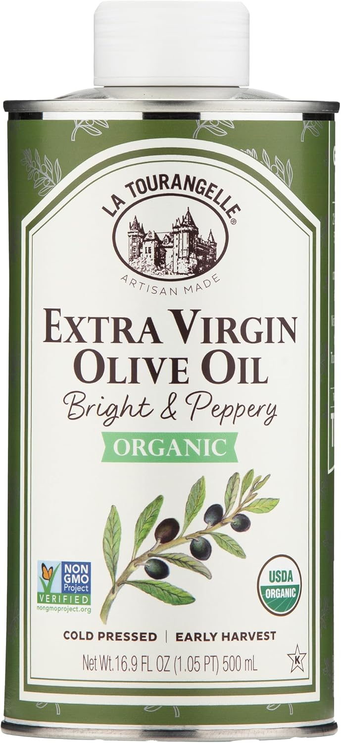 La Tourangelle, Organic Extra Virgin Olive Oil, Cold-Pressed EVOO from Spain, 16.9 Fl Oz – Spanish Olive Oil with Polyphenols for Cooking, Drizzling, Marinades, and Dipping, Rich Flavor