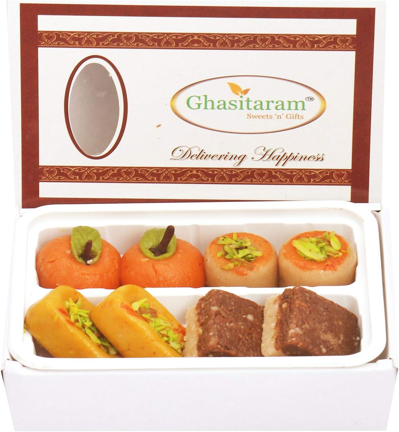 Ghasitaram Gifts Indian Sweets - Ghasitaram Assorted Sweets Box, 200g