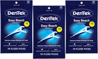 DenTek Easy Reach Complete Clean Floss Picks, with Strong Dental Floss, 75 Count, 3 Pack