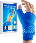Thumb & Wrist Ice Pack Wrap, Thickened Ice Gel Pad, Ergonomic Fit, Long Lasting Cold & Warm for Carpal Tunnel Relief, Arthritis, Computer Overuse Injuries, Post-Surgery, Post-Workout, Size S/M