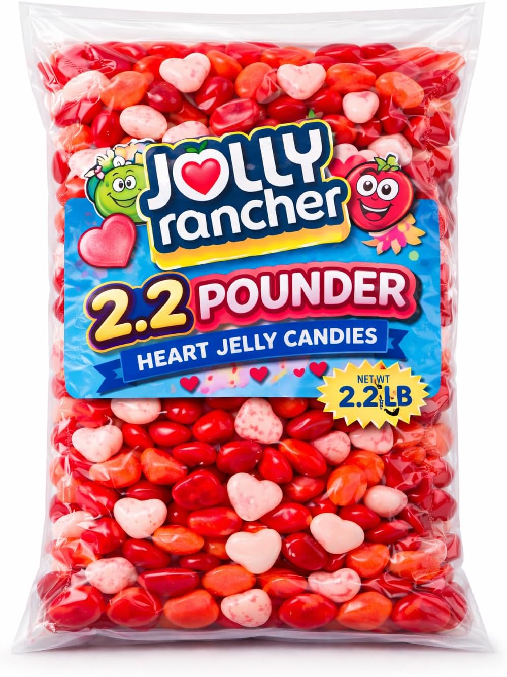 Mother DayJ0LLY Ranchers Jelly Hearts, 2.2 lbs Approx 396 Pieces of Jelly Beans Fruit Flavors Heart Shaped Beans Candy, By Tundras