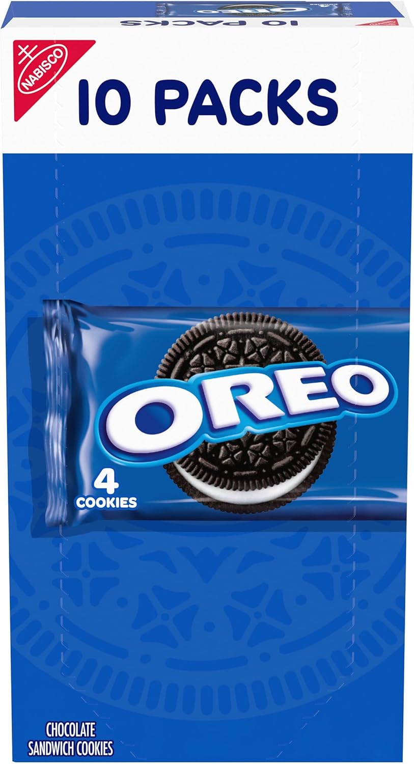 OREO Chocolate Sandwich Cookies, 10 Snack Packs (4 Cookies Per Pack)