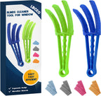 Window Blind Cleaner Duster Brush - 2 Pack with 6 Reusable Microfiber Sleeves for Venetian Blinds, Shutters, Air Conditioner Vents and Jalousie Dust Removal