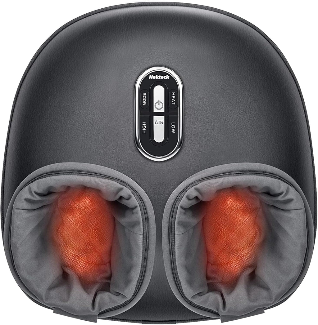 Nekteck Shiatsu Foot Massager with Heat [2026 Upgraded], 3 Modes Deep Kneading Therapy Air Compression, Feet Massage for Plantar Fasciitis, Relaxation Gifts for Men Women Mom Dad Birthday Father's Day