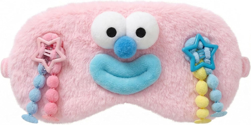 Soft Sleep Mask Plush Light-Reducing Eye Cover, Cute Funny Character Design, Comfortable Elastic Band for Naps, Travel, Home Rest, Pink 1 Piece