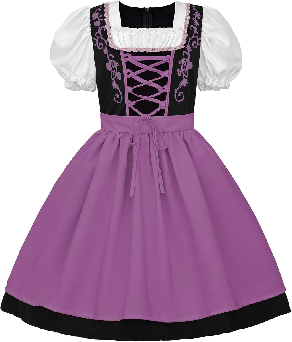 JerrisApparel Girl Dirndl Oktoberfest Costume Bavarian Beer Festival Dress Maid Apron Halloween Cosplay Outfits