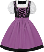 JerrisApparel Girl Dirndl Oktoberfest Costume Bavarian Beer Festival Dress Maid Apron Halloween Cosplay Outfits