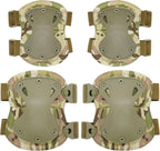 Qavctw Tactical Knee and Elbow Pads Set Protective Gear Knee Pads for Outdoor Sports Combat Paintball CS Cycling Skateboarding Skate Safety Guards Pads