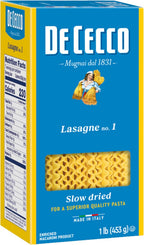 De Cecco Lasagne No.1 Pasta, 16 Oz, Authentic, Slow Dried, Made with Durum Wheat, Versatile Pasta for Sauces & Recipes, Made in Italy