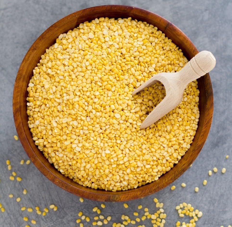 Organic Split Yellow Peeled Mung Beans, Non-GMO, Quick Cooking, High in Protein, Fiber, and Micronutrients, Bulk, 25 lb