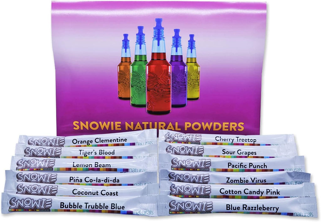SNOWIE - Ready To Use Natural Assorted Flavor Syrup Powders Pack - Hang Loose Kit - 12 Pints