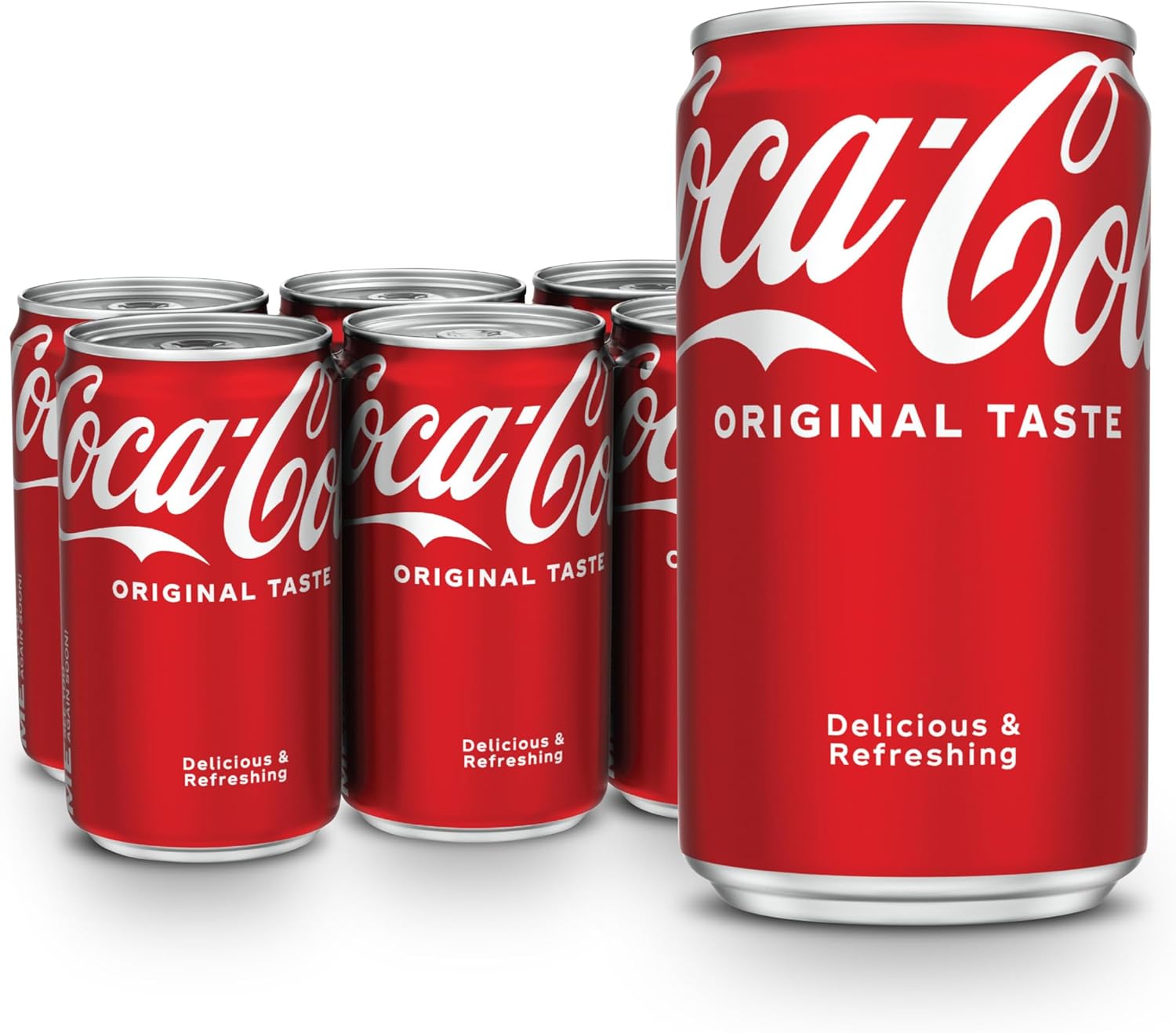 Coca-Cola Soda Soft Drinks, 7.5 fl oz, 6 Pack - Classic Cola Soft Drink, Mini Soda Cans