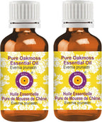 dève herbes Pure Oakmoss Essential Oil (Evernia prunastri) 100% Therapeutic Grade Steam Distilled for Personal Care (Pack of Two) 100ml X 2 (6.76 oz)