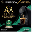 L'OR Coffee Pods, 10 Count Chateau Medium Roast Blend, Single-Serve Aluminum Coffee Capsules Compatible with the L'OR BARISTA System, 10 count (Pack of 1)