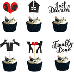 Arthsdite 24Pcs Divorce Cupcake Toppers Glitter Finally Done Just Divorced Cupcake Picks Break Up Theme Cake Decorations for Bye Freedom Bachelor Divorce Party Supplies