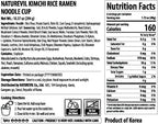 NATUREVIL Kimchi Rice Ramen Noodle Cup, 1.73 oz, Pack of 6, Korean Instant Hot and Spicy Noodle Soup, Real Kimchi Flakes, Non-GMO, Gluten-free Noodle (Kimchi Rice Ramen Noodle Cup)