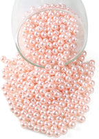 YouLuo 200Pcs Glass Pearl Beads Round Pearl Beads Czech Tiny Satin Luster Filler Spacer Loose Beading for Jewelry Making Crafts Bracelet Necklaces Earrings (Light Rose Pink, 4mm)