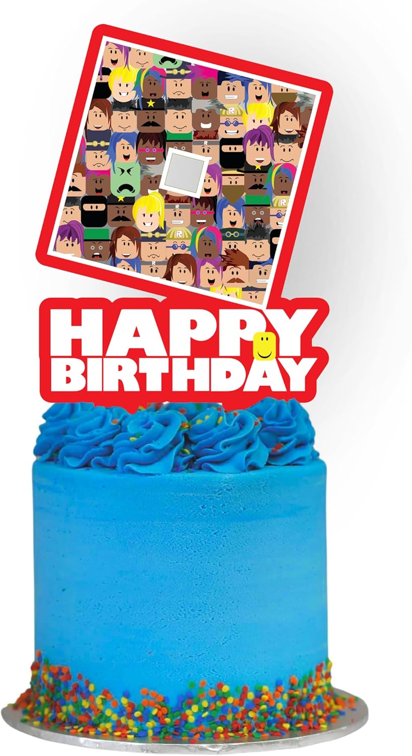 Blox Gamer Birthday Cake Topper Party Decor