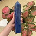 Meditation Home Decor, Natural Blue Aventurine Quartz Crystal Obelisk Points to Healing Room Decoration Home Decoration Gifts,Natural Crystal (Size : 450-500g)
