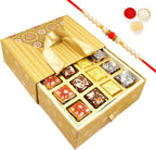 Ghasitaram Gifts Rakhi Gifts for Brothers Rakhi Sweets - Bag Box with Assorted Bites with Beads Rakhi