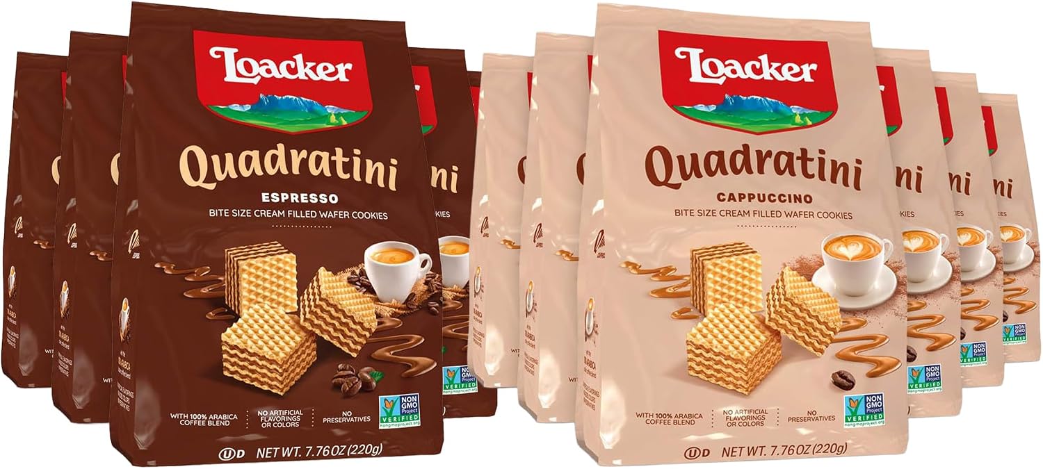 Loacker Cappuccino & Espresso Wafer Cookies 2-Pack Bundle