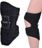 Spring-driven knee support，Knee Brace,Enhances joint assistance during stair climbing, squats, and daily activities - Ergonomic patella support with adjustable straps (Black)