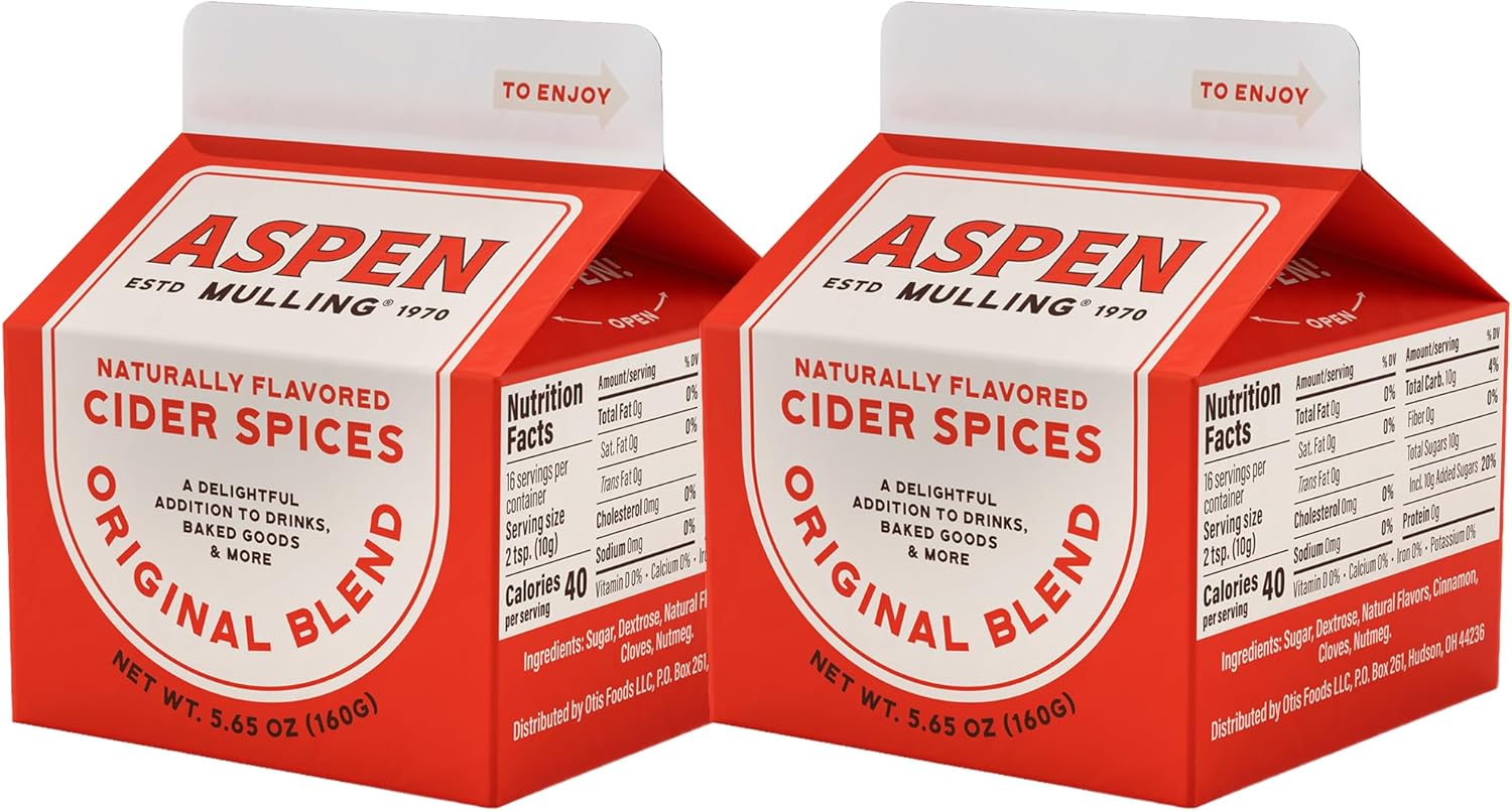 Aspen Mulling Cider Spices Original Blend. Cinnamon, Nutmeg, & Clove. Holiday Mulling Spice Mix for Spiced Cider, Mulled Red Wine, & Festive Winter Beverage Mix. 5.65 oz. (Pack of 2)