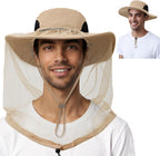 American Trends Fishing Hat with Hidden Mosquito Net Bug Net Bee Keeper Hats with Veil Bucket Hat for Men Women