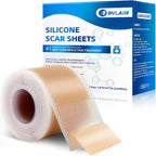 Silicone Scar Sheets, Silicone Scar Tape(1.8” x 157” Roll 4M), Silicone Scar Sheets for Surgical Scars, Keloid Bump Removal, Stretch Marks Removal, C-Section, Burn et