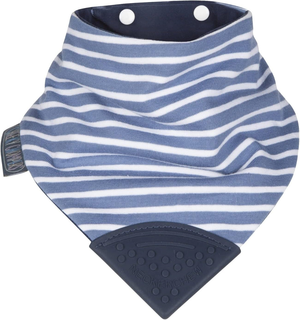 Cheeky Chompers Neckerchew Teething Bib, 2-in-1 Bandana Style Bib w/Food Grade Silicone Teether