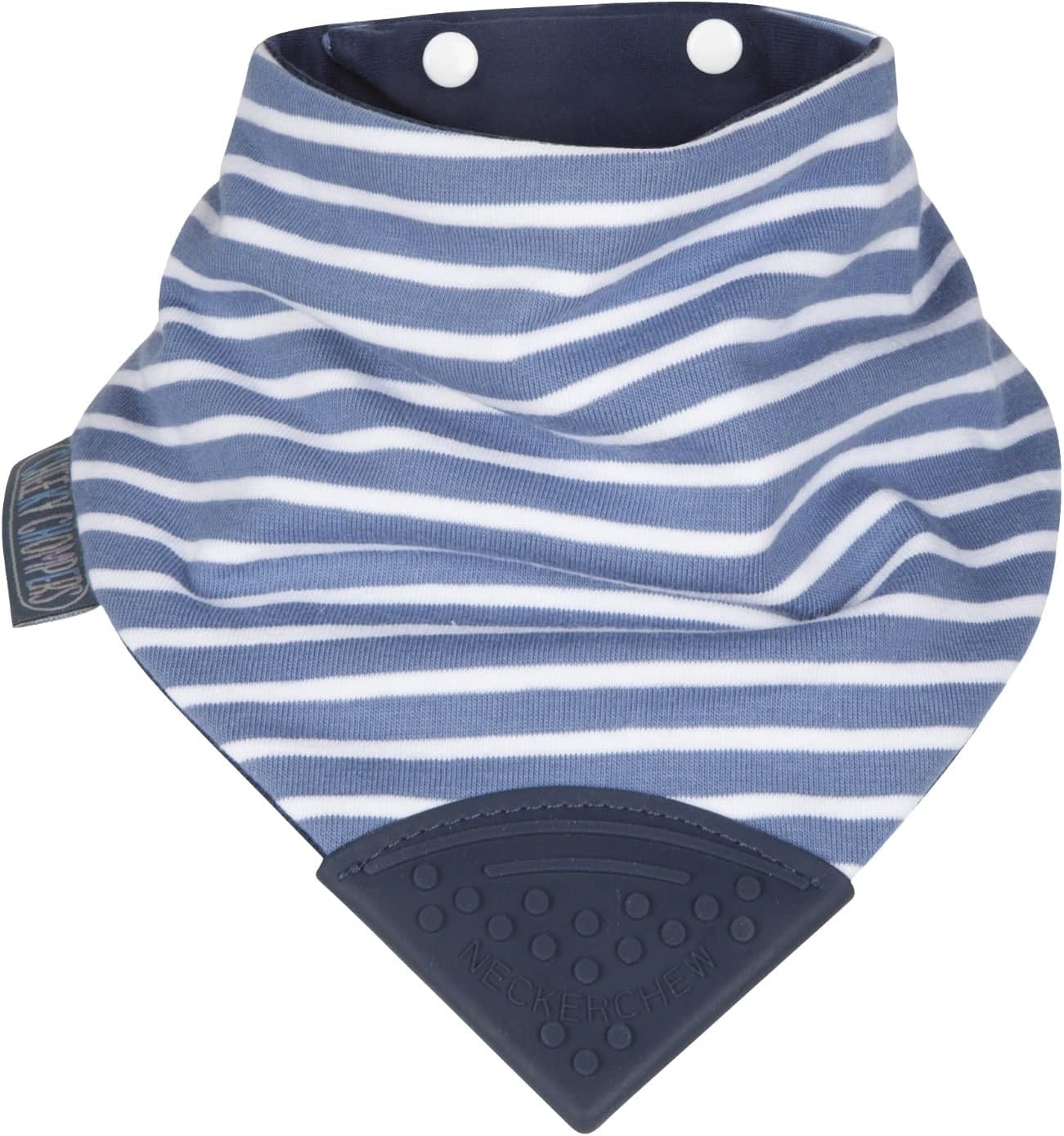 Cheeky Chompers Neckerchew Teething Bib, 2-in-1 Bandana Style Bib w/Food Grade Silicone Teether