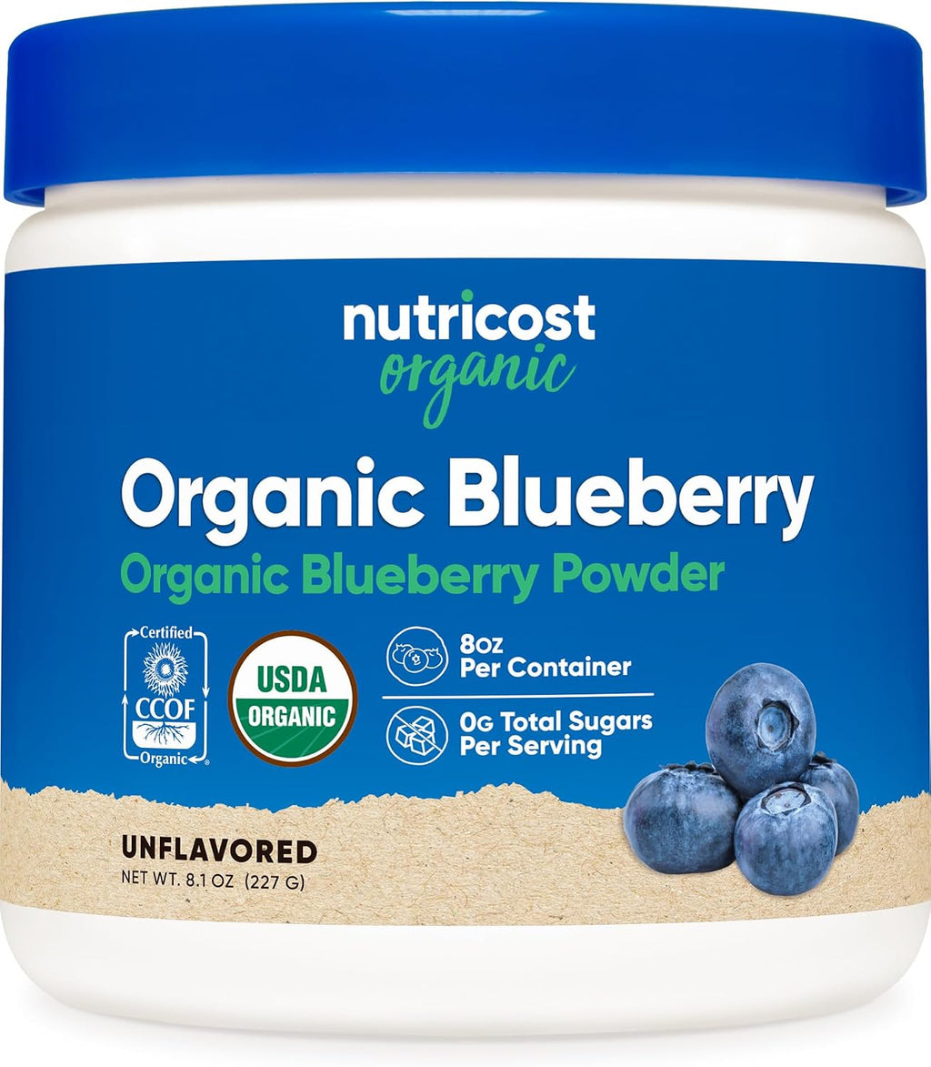 Nutricost Organic Blueberry Powder 8oz (227 Grams) - Pure, Gluten Free, Non-GMO, from Organic Blueberries