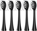Replacement Toothbrush Heads Compatible with Gleem Electric Toothbrush, W Shape Design Planted with Nylon Bristle (Black)