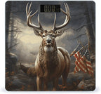 Deer Hunting Season Bathroom Scale for Body Weight Scales Digital Smart Highly Accurate Bathroom Scales with LCD Display Tempered Glass Non-Slip Automatic Weighing Scale 400 Lb