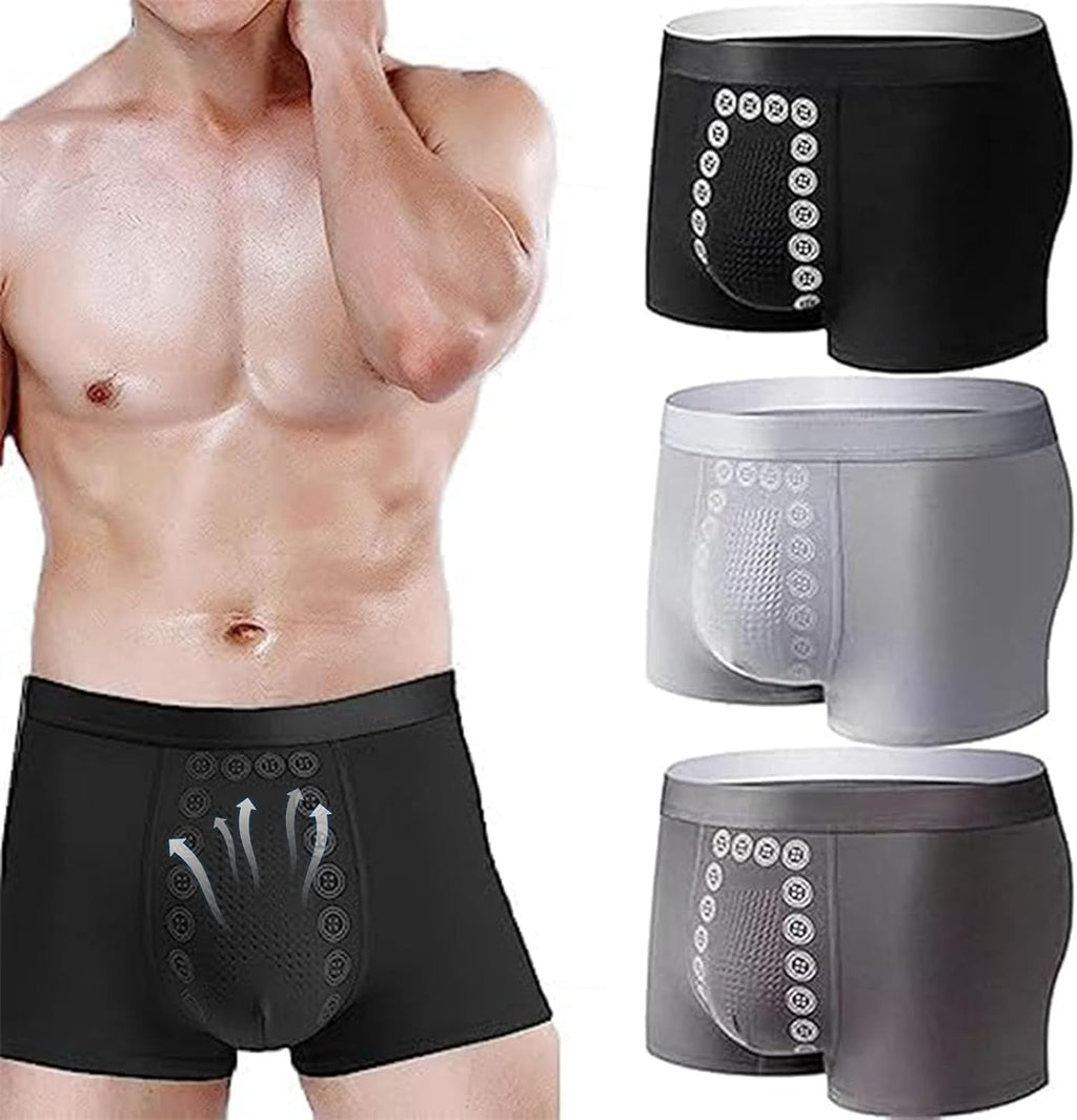 Men's Massage Magnetic Therapy Underwear, Energy Field Therapy Men Pants, Moisture Wicking Magnetic Underwear Boxer Briefs