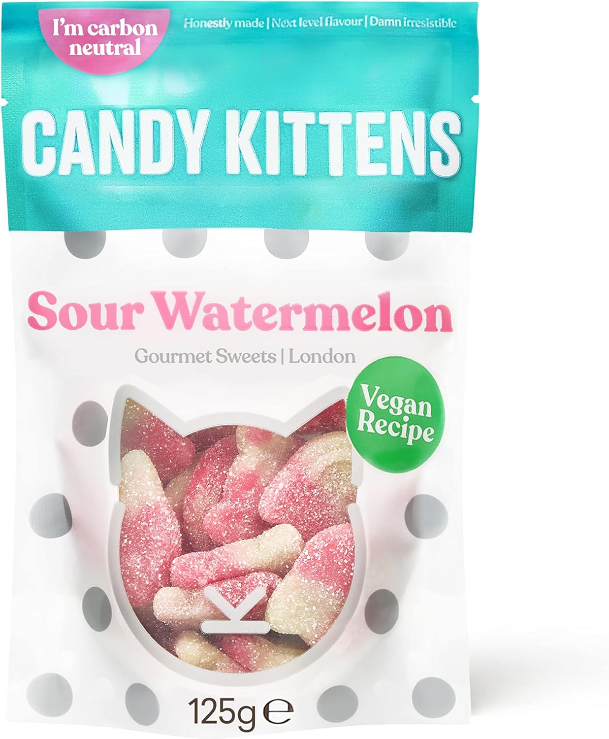 Candy Kittens Sour Watermelon Gourmet Sweets Bag 140g (Pack of 2)