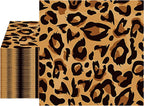 40pcs Leopard Print Party Napkins Disposable Decorative Paper Napkins for Jungle Luncheon Napkins Animals Safari Cheetah Theme Birthday Party Supplies 6.5×6.5 Inch