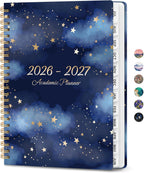 Planner 2026-2027, Monthly and Weekly Academic Planner July 2026 - June 2027, Hardcover Student Teacher Planning Agenda Calendar Book with Tabs, Perfect for Office School Supplies, A5 (6.3" x 8.5") - Starry Night