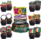 25PCS 80s Cake Toppers, 80's Themed Cupcake Toppers Kit, Retro Hip Hop Cake Decorations for Born in the 80s, 80's Themed Cupcake Picks Decorations Birthday Party Supplies