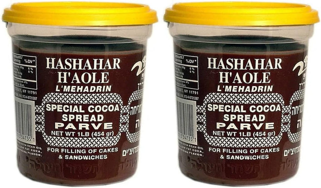 Hashahar Ha’ole Chocolate Spread | Parve (Non Dairy) Kosher, 16-Ounce 2 pack