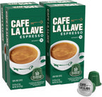 Cafe La Llave Latin Style Espresso Pods, Dark Roast, Compatible with Nespresso Original Line, 40 Count Aluminum Capsules